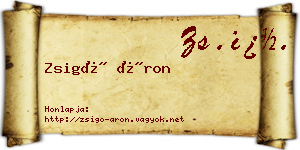 Zsigó Áron névjegykártya