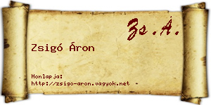 Zsigó Áron névjegykártya